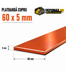 Platbanda cupru 60 x 5 mm – lungime 4 metri – EN Cu-ETP Platbanda cupru 60 x 5 mm – lungime 4 metri – EN Cu-ETP